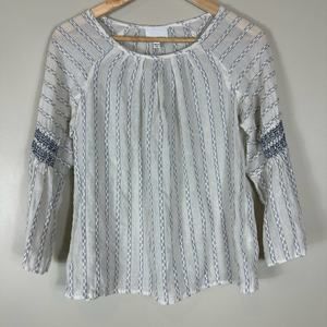Greylin 100% Cotton Cottagecore Striped Boho Long Sleeve Blouse